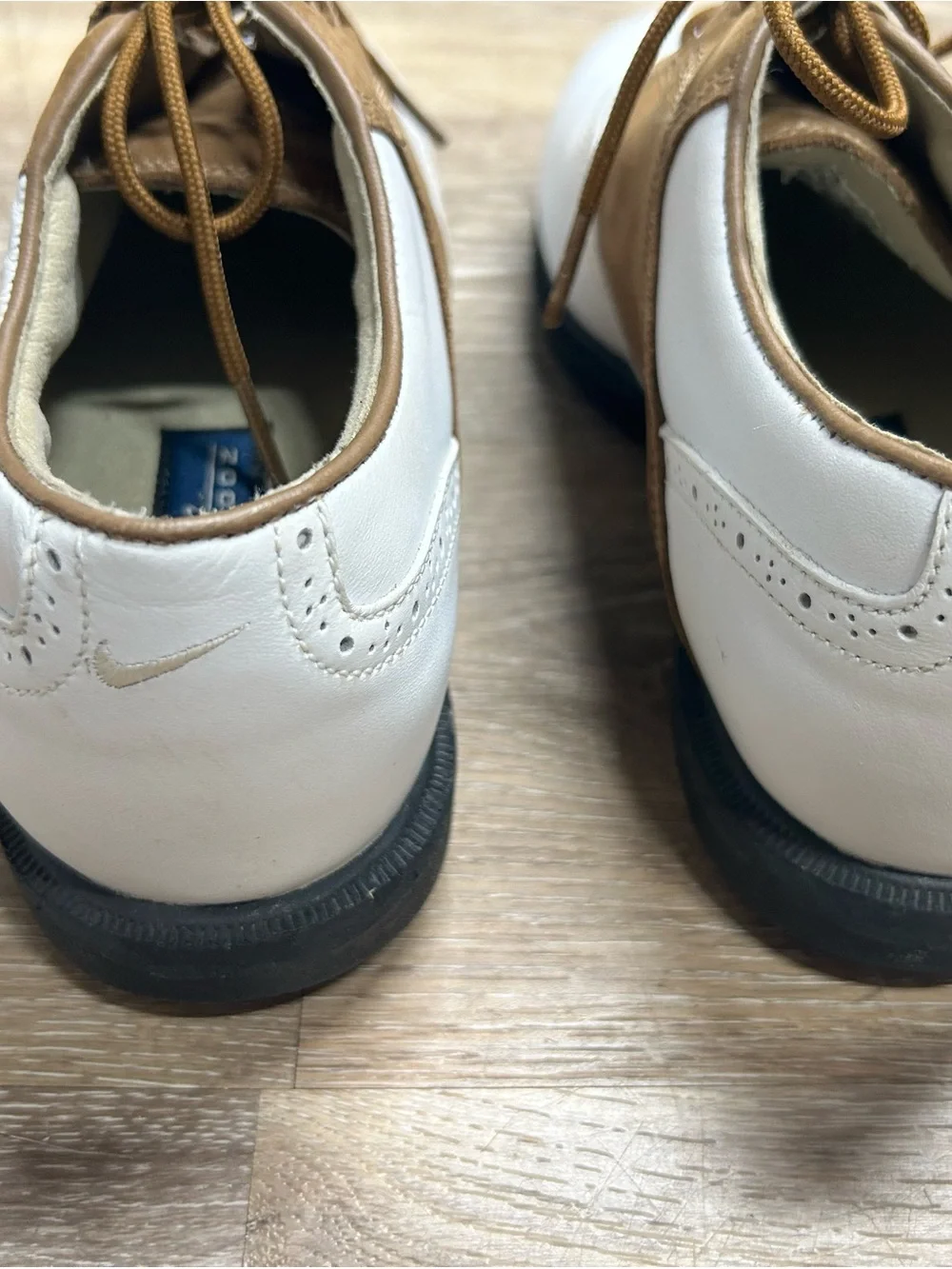 Nike Airliner 970810Y3 Golf Saddle Shoes White Brown Leather Women’s Sz 7 Cleats
